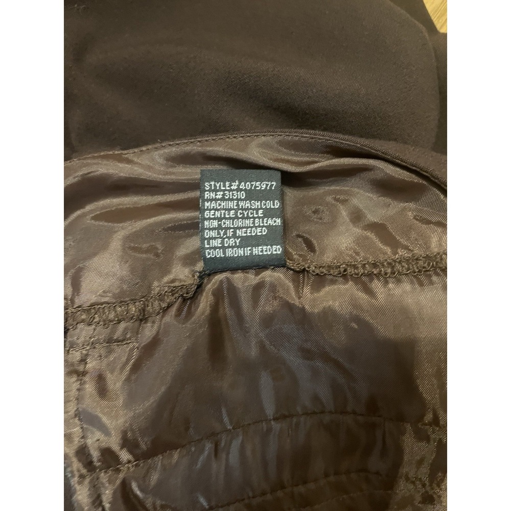 Cambridge Women's Brown Pants Juniors Flat Front Button Zip Straight Leg - Picture 6 of 6